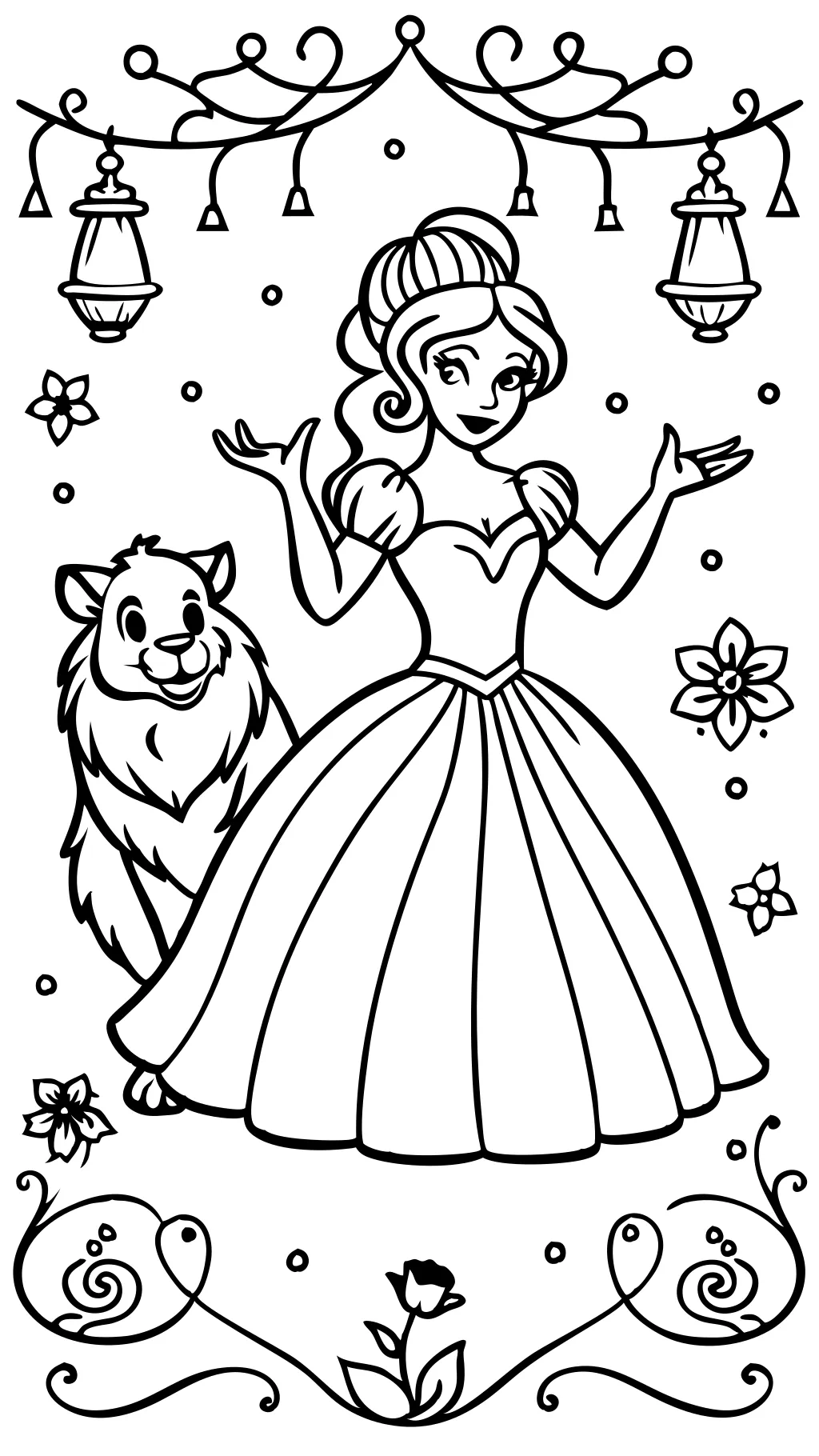 coloring pages beauty and the beast